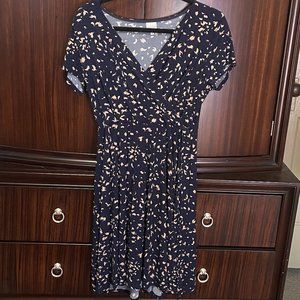 Kaleigh Arnett Faux Wrap Navy Dress Size M